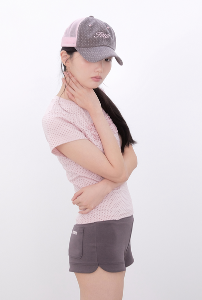 [Inner museum] Cotton Dot Two-tone Trucker Cap (COCOA)