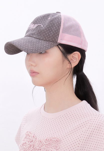 [Inner museum] Cotton Dot Two-tone Trucker Cap (COCOA)