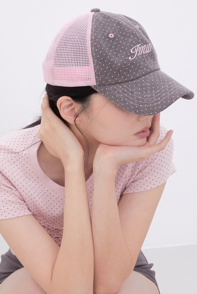 [Inner museum] Cotton Dot Two-tone Trucker Cap (COCOA)