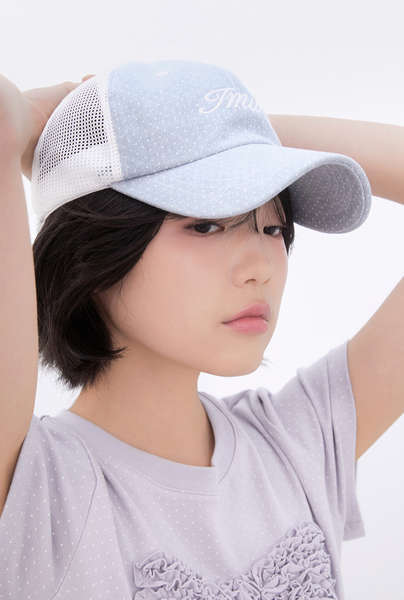 [Inner museum] Cotton Dot Two-tone Trucker Cap (LIGHT BLUE)