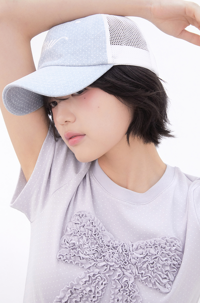 [Inner museum] Cotton Dot Two-tone Trucker Cap (LIGHT BLUE)