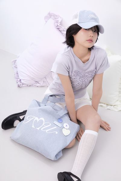 [Inner museum] Cotton Dot Two-tone Trucker Cap (LIGHT BLUE)