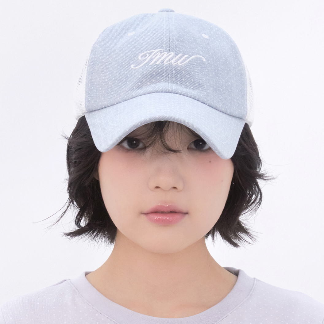 [Inner museum] Cotton Dot Two-tone Trucker Cap (LIGHT BLUE)
