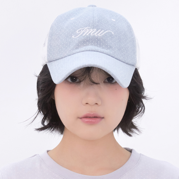 [Inner museum] Cotton Dot Two-tone Trucker Cap (LIGHT BLUE)