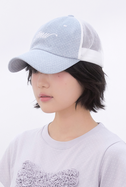 [Inner museum] Cotton Dot Two-tone Trucker Cap (LIGHT BLUE)