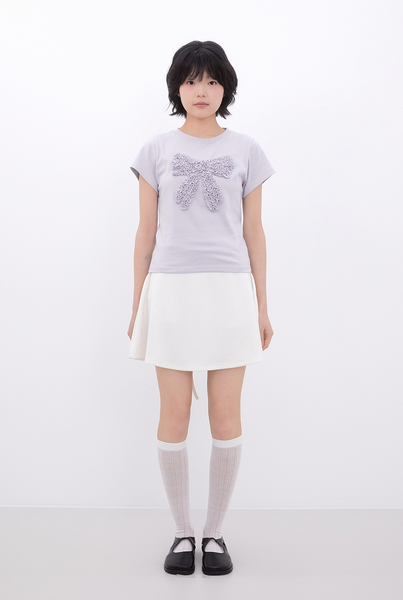 [Inner museum] Dot Frill Ribbon T-Shirt (BABYBLUE)