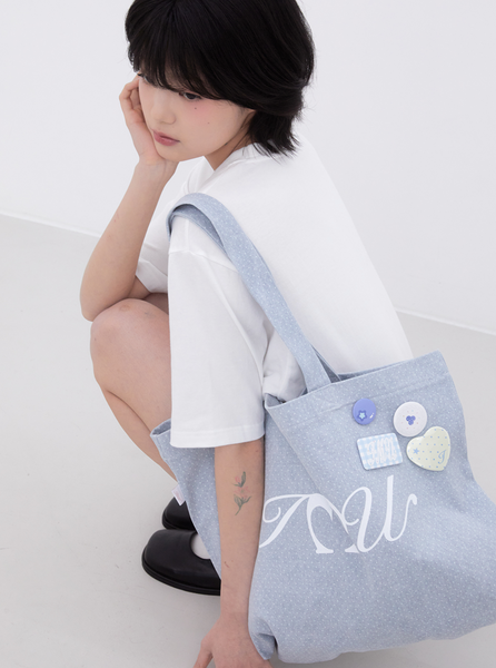 [Inner museum] Cotton Dot Printing Eco Bag (LIGHT BLUE)