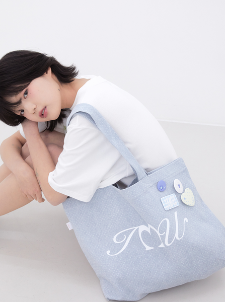 [Inner museum] Cotton Dot Printing Eco Bag (LIGHT BLUE)