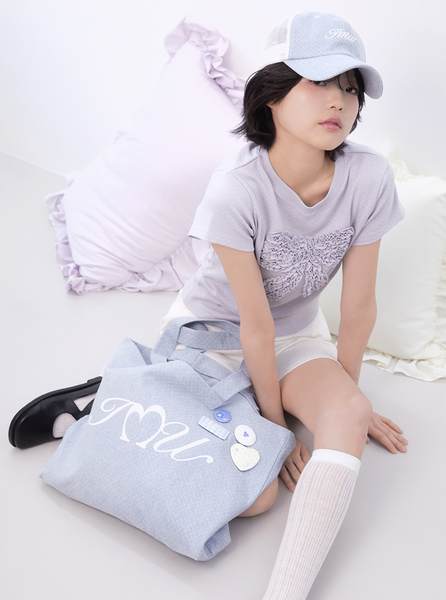 [Inner museum] Cotton Dot Printing Eco Bag (LIGHT BLUE)