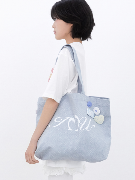 [Inner museum] Cotton Dot Printing Eco Bag (LIGHT BLUE)