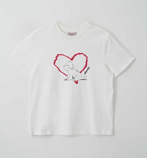 [rola rola] HEART FRIENDS PUPPY T-SHIRT WHITE