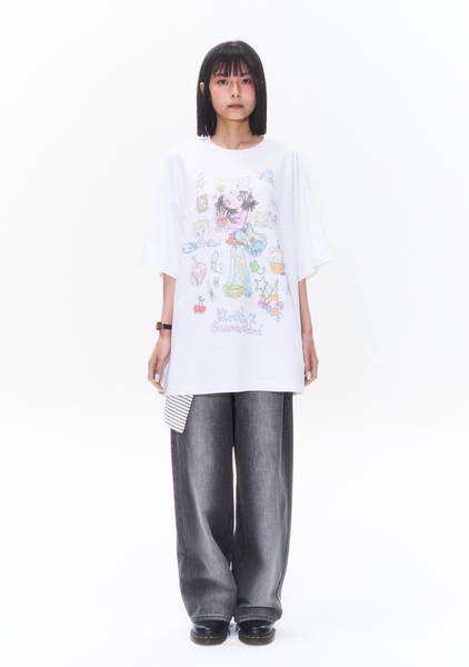 [KIRSH] x Sunonebird Oversize Graphic T-shirt (White)