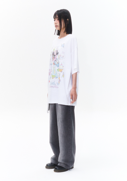 [KIRSH] x Sunonebird Oversize Graphic T-shirt (White)