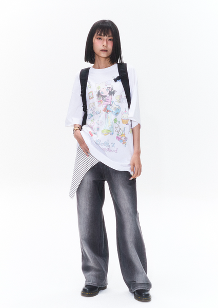 [KIRSH] x Sunonebird Oversize Graphic T-shirt (White)
