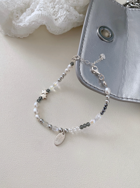 [SOYE PI-NE] Sharp Black Star Silver Bracelet