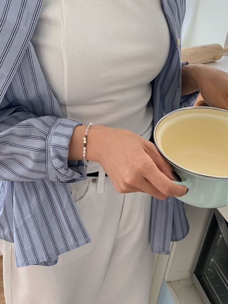 [SOYE PI-NE] Sharp Black Star Silver Bracelet