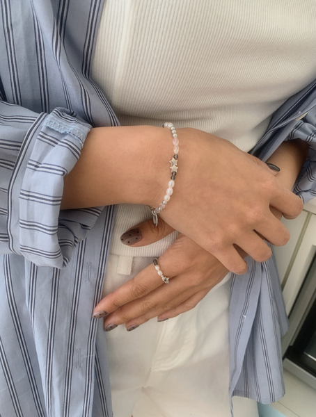 [SOYE PI-NE] Sharp Black Star Silver Bracelet