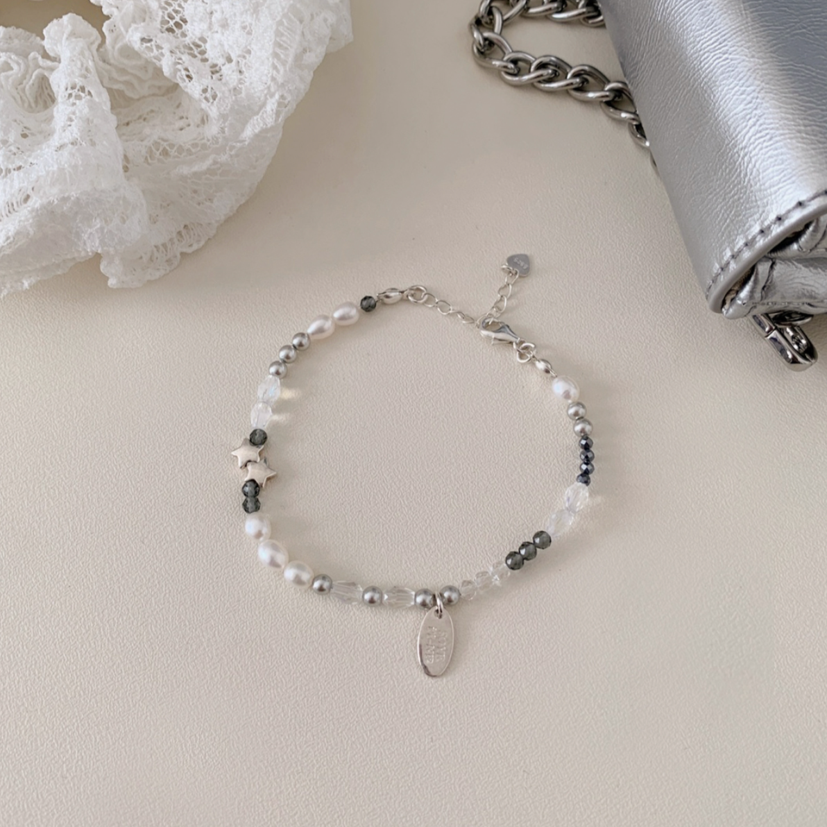 [SOYE PI-NE] Sharp Black Star Silver Bracelet