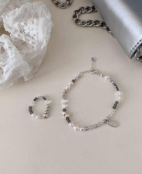 [SOYE PI-NE] Sharp Black Star Silver Bracelet