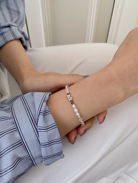 [SOYE PI-NE] Sharp Black Star Silver Bracelet