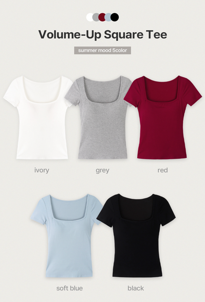 [SLOWAND] ONLY SLOW Inside Cap Square Neck T-shirt