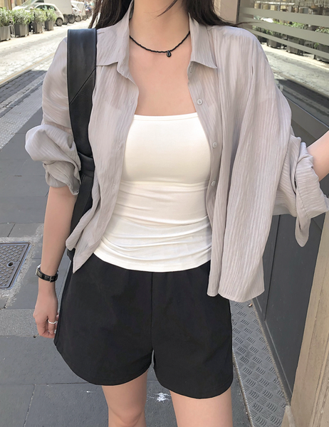 [SLOWAND] ONLY SLOW Inside Cap Square Neck T-shirt