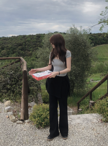 [SLOWAND] ONLY SLOW Inside Cap Square Neck T-shirt