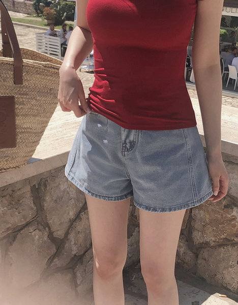 [SLOWAND] ONLY SLOW Inside Cap Square Neck T-shirt