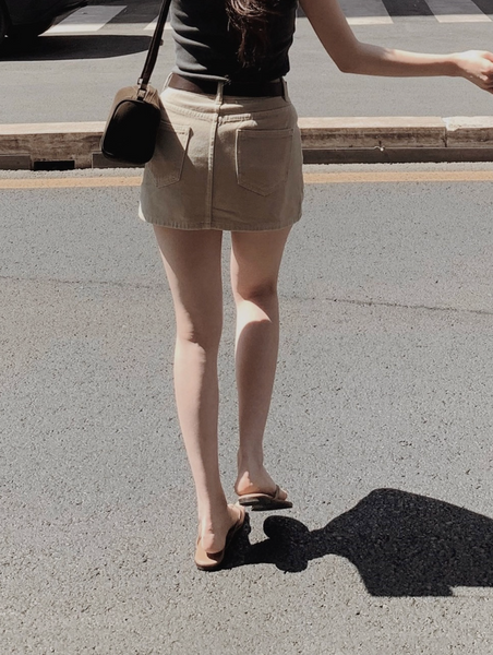 [SLOWAND] Laura Vintage Skirt Pants Belt Set