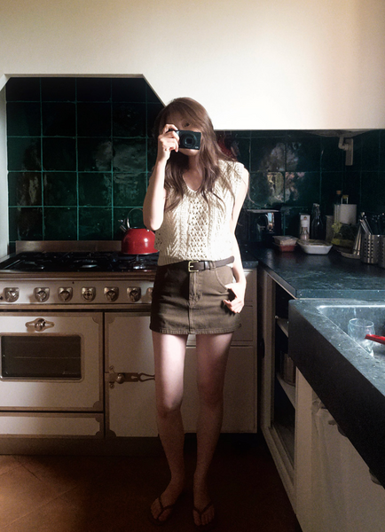 [SLOWAND] Laura Vintage Skirt Pants Belt Set