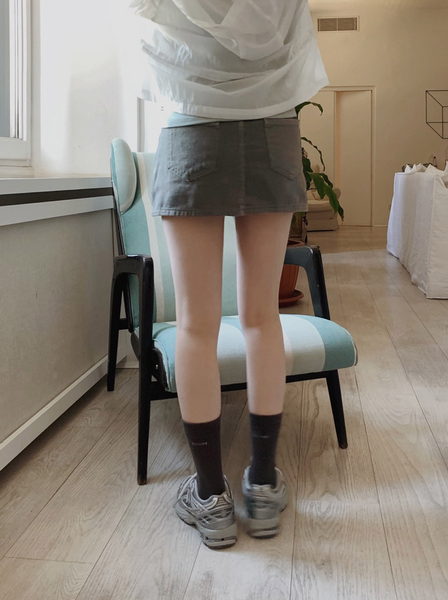 [SLOWAND] Laura Vintage Skirt Pants Belt Set