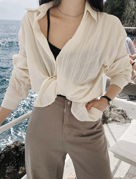 [SLOWAND] Summer Mood Stripe Shirt