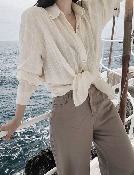 [SLOWAND] Summer Mood Stripe Shirt