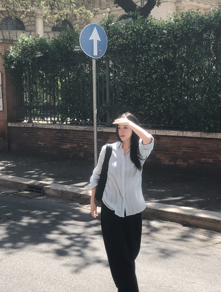 [SLOWAND] Summer Mood Stripe Shirt