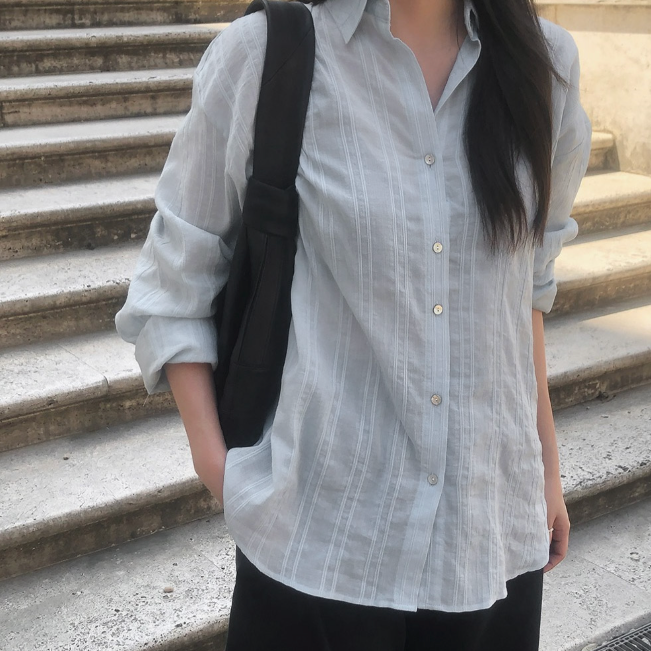 [SLOWAND] Summer Mood Stripe Shirt