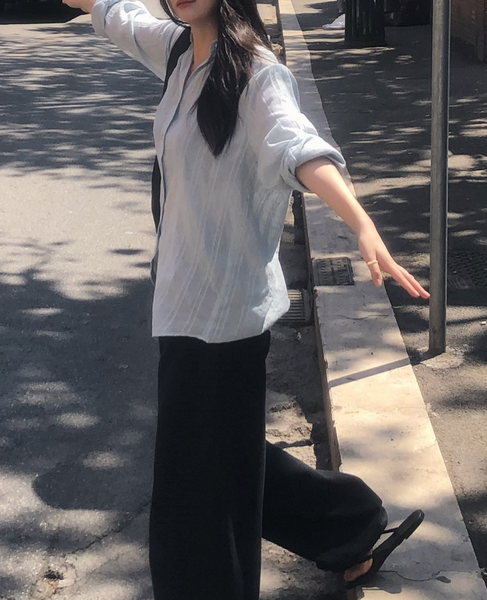 [SLOWAND] Summer Mood Stripe Shirt