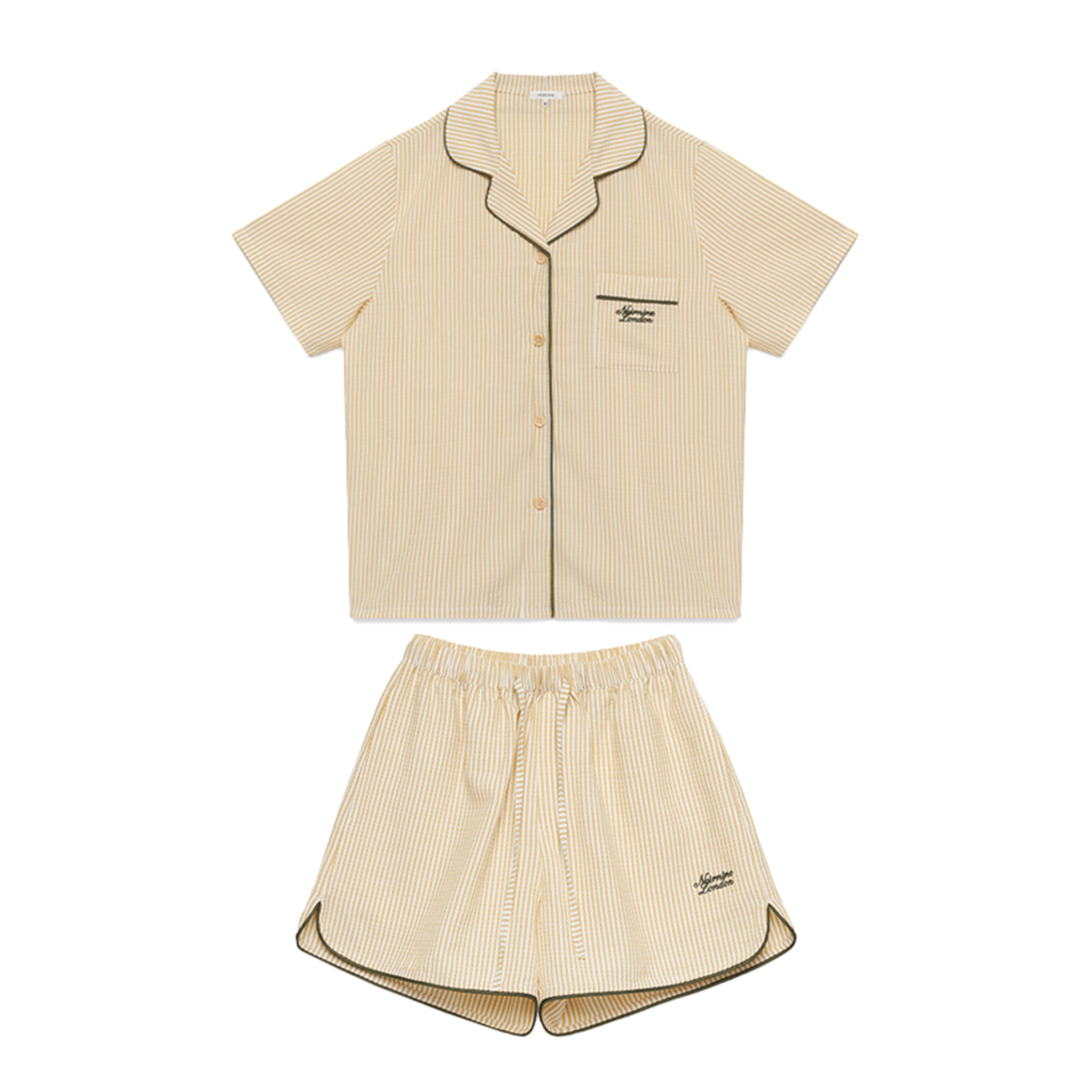 [NOIRNINE] UNISEX Stripe Pajama Set [YELLOW]