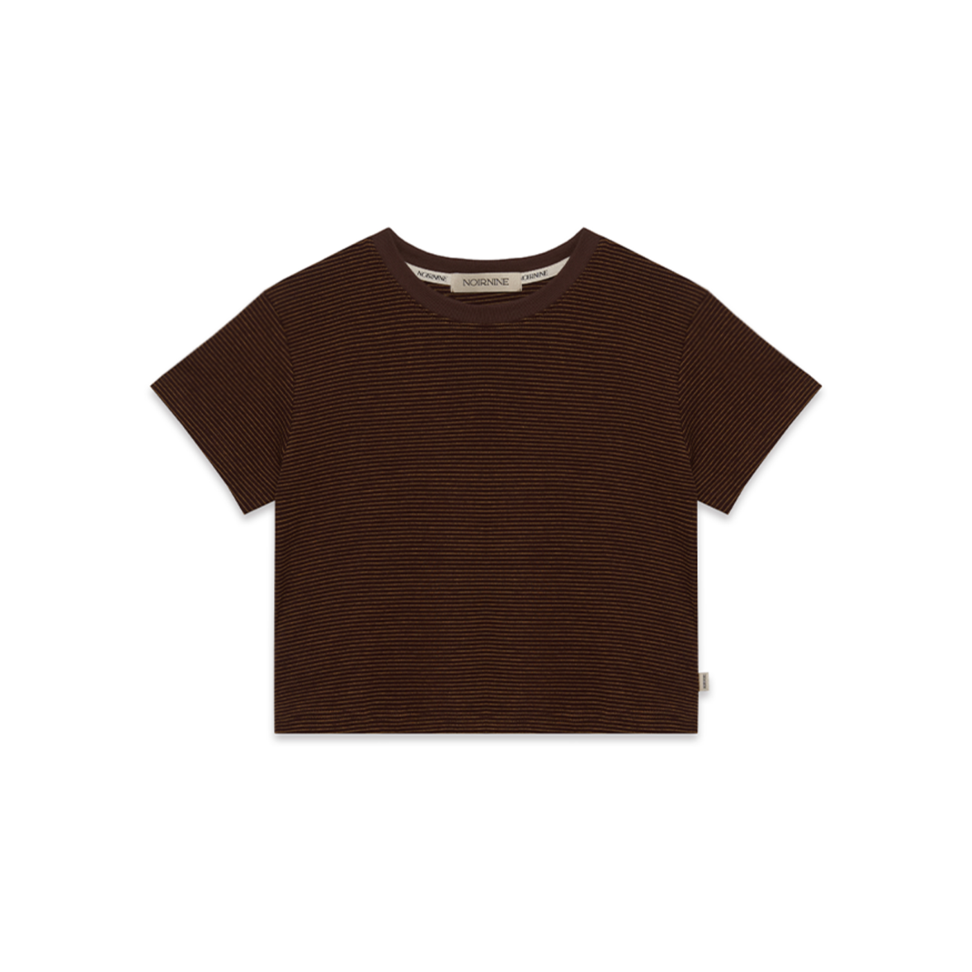 [NOIRNINE] Basic Stripe T-shirts [BROWN]