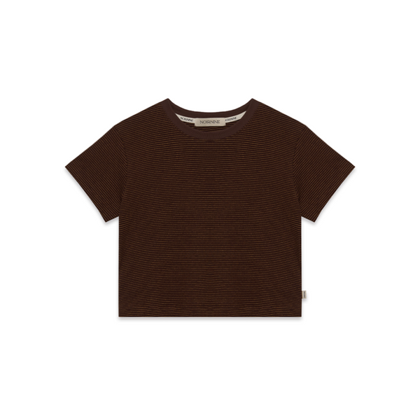 [NOIRNINE] Basic Stripe T-shirts [BROWN]