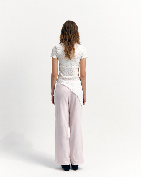 [NOIRNINE] Flower Cutline T-shirts [IVORY]