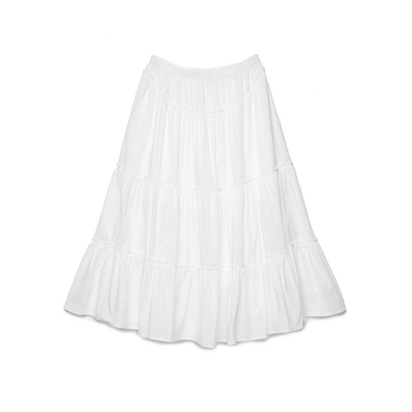 [NOIRNINE] Shirring Frill Skirt [WHITE]