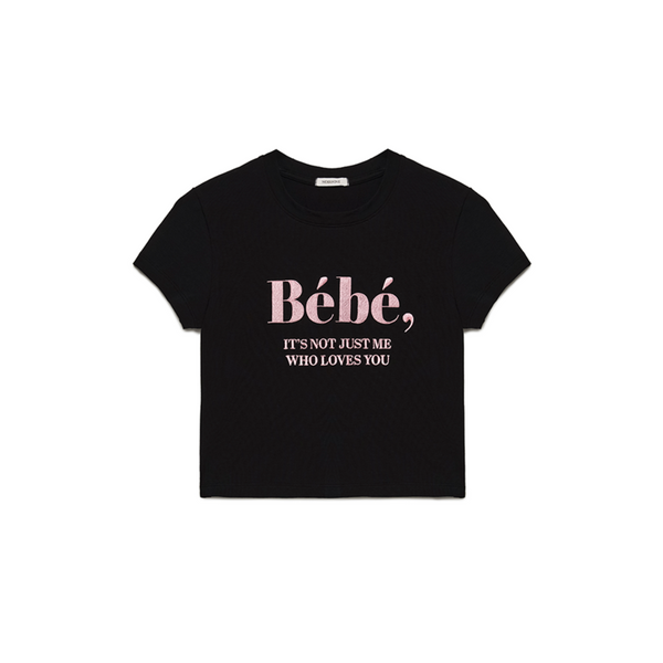 [NOIRNINE] Bébé Crop T-shirts [BLACK]