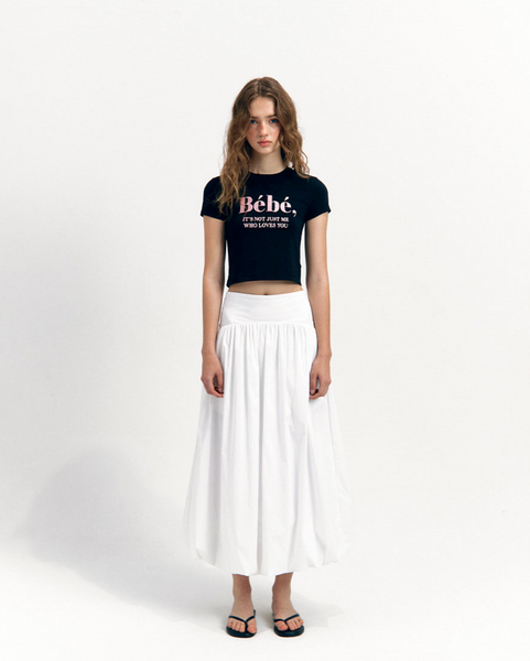 [NOIRNINE] Bébé Crop T-shirts [BLACK]