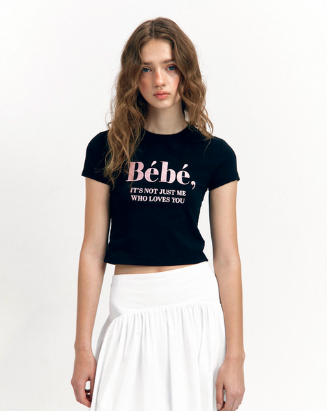 [NOIRNINE] Bébé Crop T-shirts [BLACK]