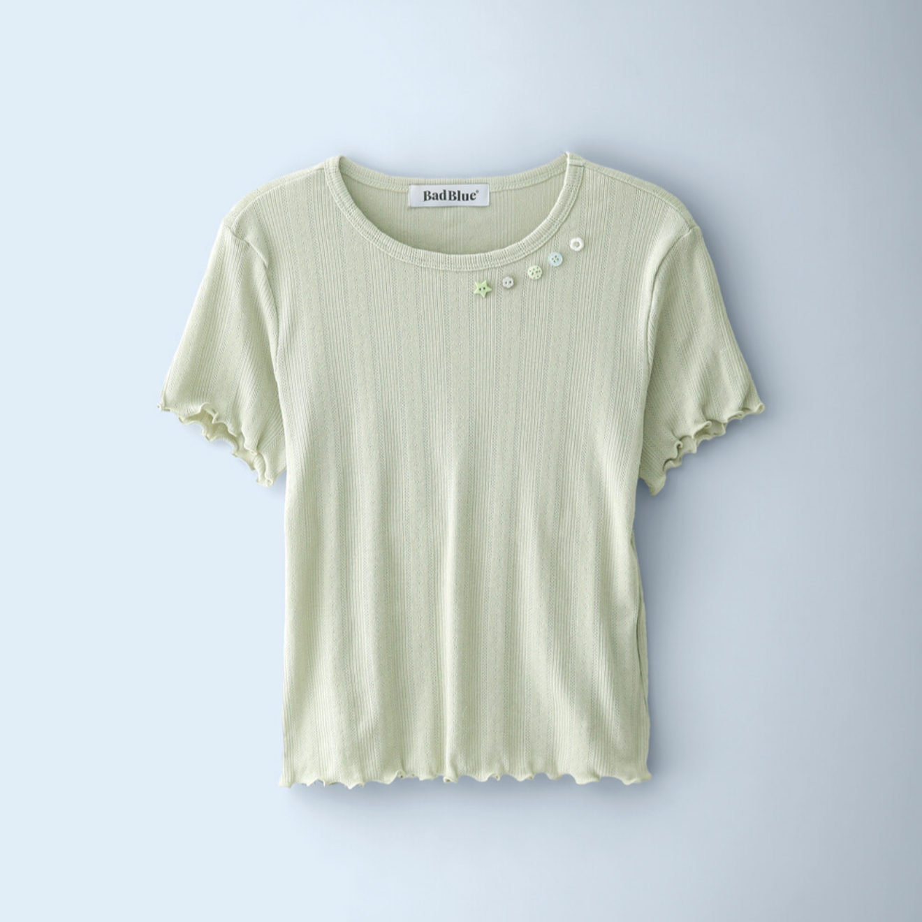 [BadBlue] Buttons Baby Tee Green