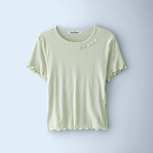 [BadBlue] Buttons Baby Tee Green
