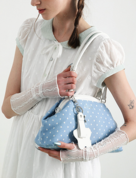 [BadBlue] Dot Cozy Dumpling Bag Skyblue