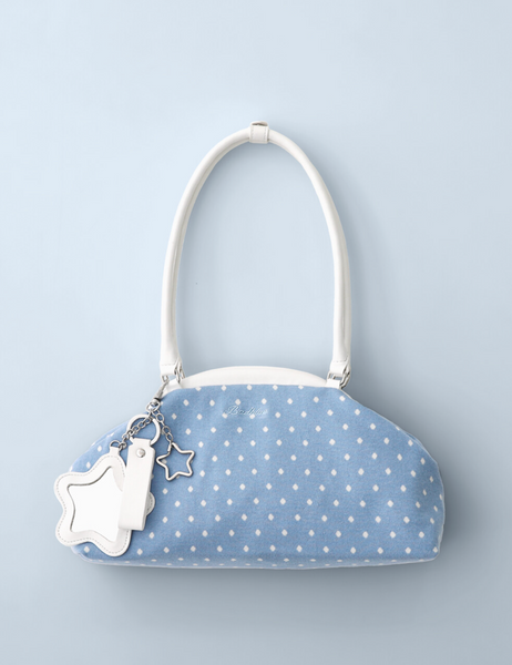 [BadBlue] Dot Cozy Dumpling Bag Skyblue