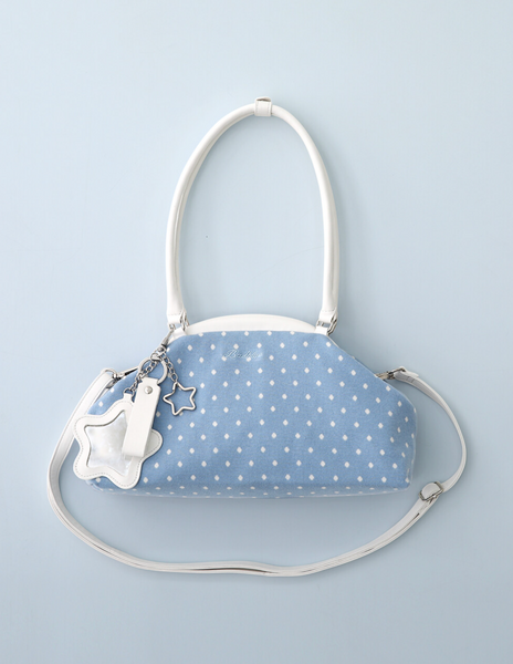 [BadBlue] Dot Cozy Dumpling Bag Skyblue