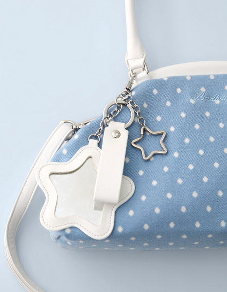 [BadBlue] Dot Cozy Dumpling Bag Skyblue